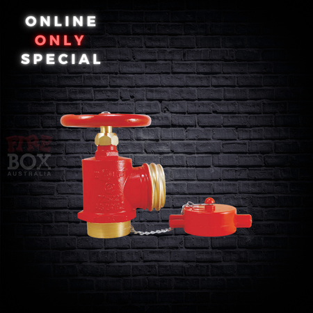 65mm QRT Outlet with 65mm BSP Male Inlet | Durable Brass | Painted Red Finish | 1400 kPa by Firebox