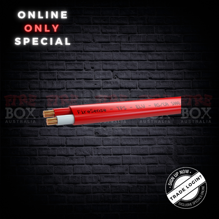 Fire Alarm Cable 1.50mm 2 Core Flat | 250V Rated | PVC V-90 Insulation | Red Sheath by Firebox