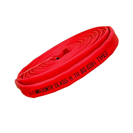 Lay Flat Fire Hose 51mm x 30m | Class H | 2100 kPa Working Pressure | Durable Rubber by Firebox