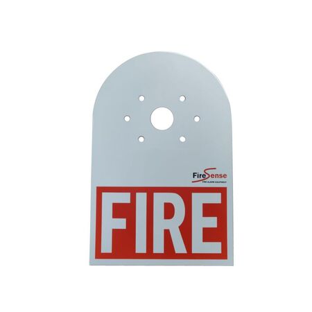 Fire Alarm Strobe Label | Screen Printed 'FIRE' | Pre-Drilled for Easy Mounting | Powder Coated White by Firebox