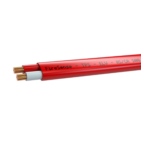Fire Alarm Cable 1.50mm 2 Core Flat | 250V Rated | PVC V-90 Insulation | Red Sheath by Firebox
