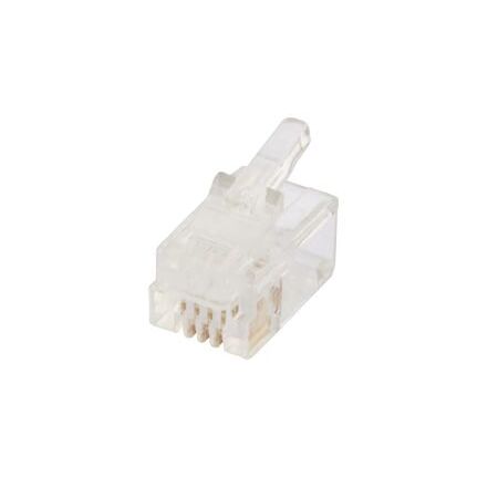 RJ12 6P4C Plug Flat Stranded UTP | 100 Pack | Durable & Reliable by Unbranded