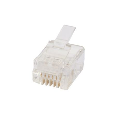 RJ12 Plug 6P6C Round Stranded UTP | 100 Pack | Durable & Reliable by Unbranded