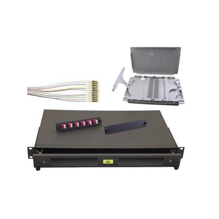 Sliding Fibre Enclosure Kit | Includes Splice Cassette & 12 OM4 LC Connectors | Compact Design by Matchmaster