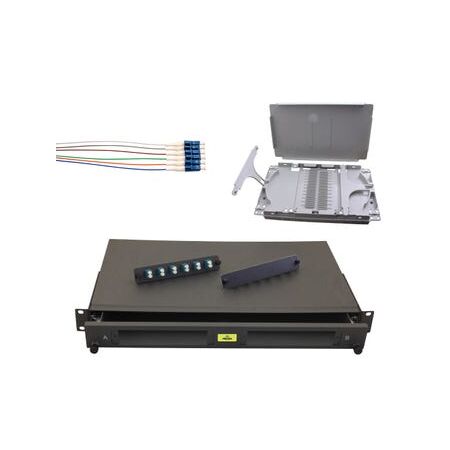 Sliding Fibre Enclosure Kit | Complete with Splice Cassette & 6 OS2 LC Connectors | 1RU by Matchmaster