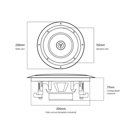 6inch 60watts incling speakers with removeble grille