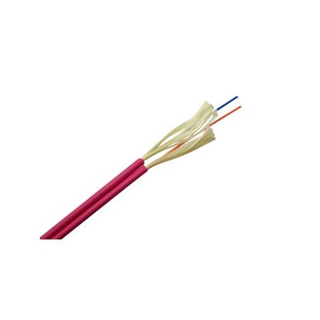 Fibre Duplex Cable 2 Core OM4 | 3mm Diameter | LSZH Jacket | Erika Violet by MSS