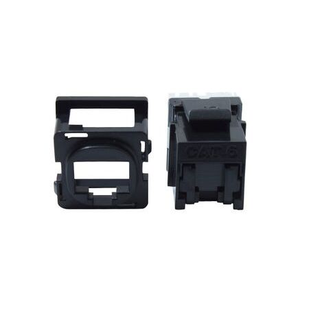Cat6 RJ45 Jack Shuttered | K/110 | Black | High Performance by Brand
