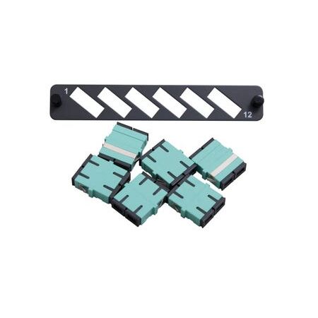 Flat Coupler Panel Kit 12F | Includes Thru Adaptor | OM3 Compatible by Unbranded