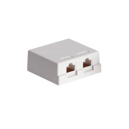 Surface Mount Box Dual Cat5E 8P8C | White | Easy Installation & Durable Design by BrandName