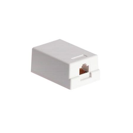 Surface Mount Box for Cat5E | 1 Way | 8P8C | White by Unbranded
