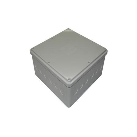 Adaptable Box PVC With Knockouts 225 x 225 x 100mm Grey