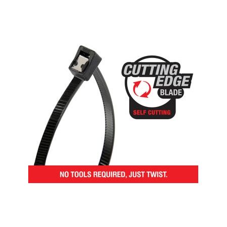 Cabac Nylon 66 Self Cutting Cable Tie 356 x 4.3mm UV Black