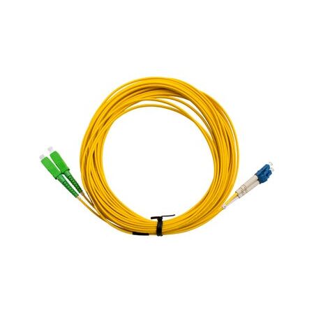 MSS Fibre SCA - LC Singlemode 10 Metre Yellow LSZH 2mm Duplex Fibre Patch Lead
