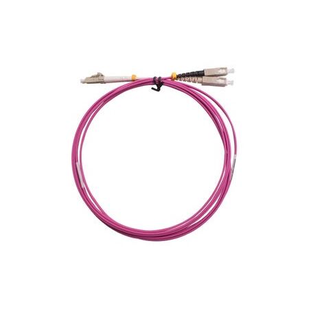 Fibre Patch Lead SC to LC OM4 | 1 Metre Length | LSZH 2mm Duplex | Erika Violet by MSS
