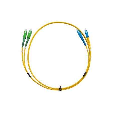 MSS Fibre SC - SCA Singlemode 2 Metre Yellow LSZH 3mm Duplex Fibre Patch Lead