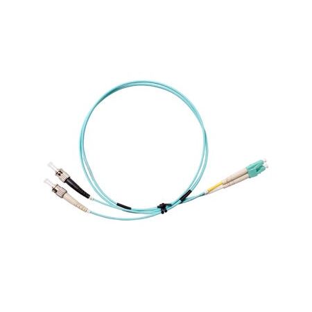MSS Fibre ST - LC OM3 3 Metre Aqua LSZH 2mm Duplex Fibre Patch Lead