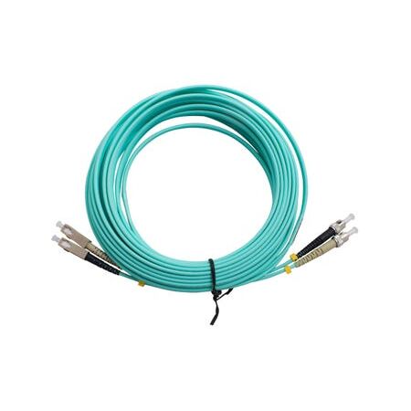 MSS Fibre ST - SC OM3 10 Metre Aqua LSZH 3mm Duplex Fibre Patch Lead