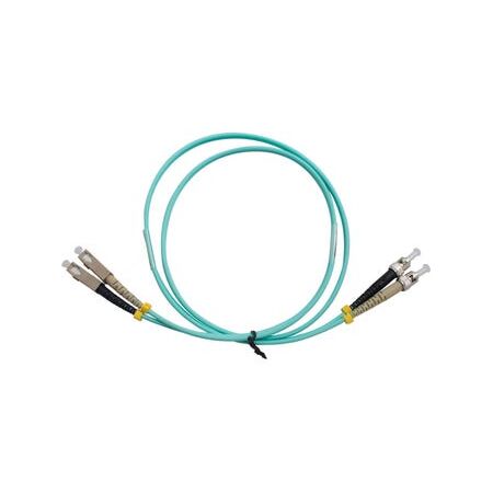 MSS Fibre ST - SC OM3 2 Metre Aqua LSZH 3mm Duplex Fibre Patch Lead