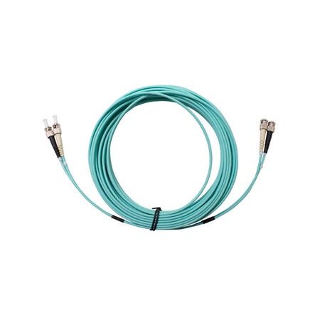 MSS Fibre ST - ST OM3 10 Metre Aqua LSZH 3mm Duplex Fibre Patch Lead