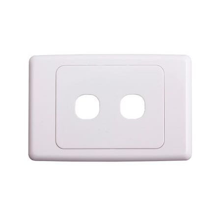 Wall Plate 2 Gang | Durable Plastic | Easy Installation | White by Homeware