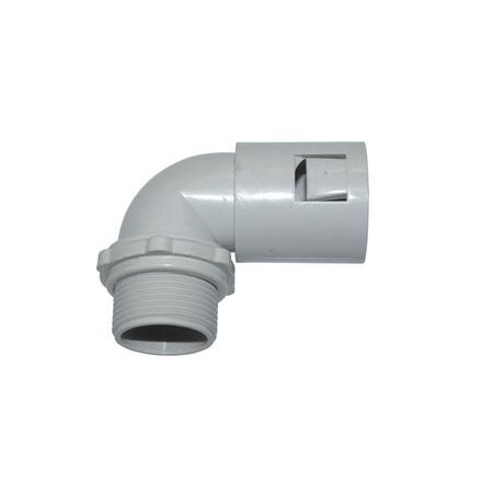 Fitting Adapter 90 degree PVC 20mm Grey