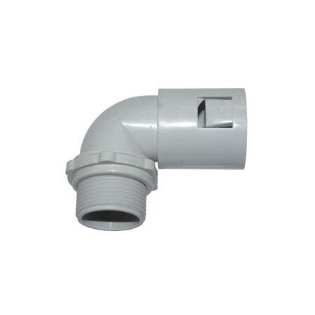 Fitting Adapter 90 degree PVC 25mm Grey