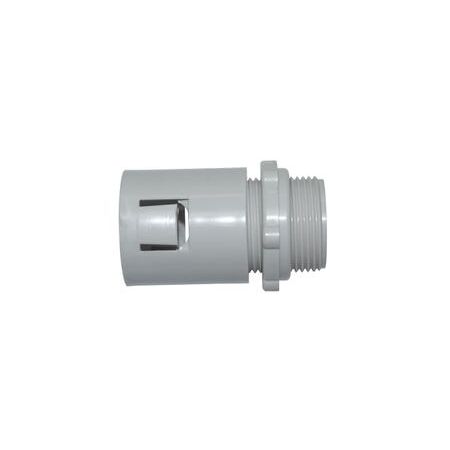 Fittings Adapter Screw to Corrugated PVC 20mm Grey