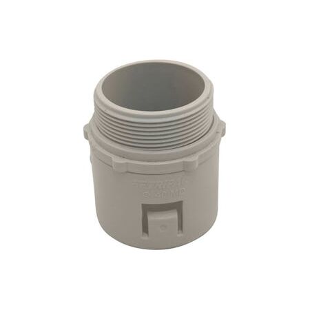 Fittings Adapter Screw to Corrugated PVC 40mm Grey