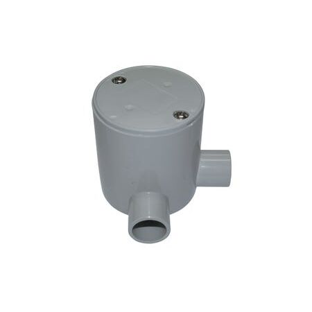 Junction Box Deep Rear Angle Way Entry PVC 25mm Grey