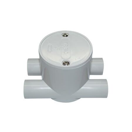 Deep Junction Box Tangential H-Way Entry 20mm Grey