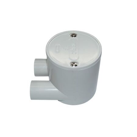 Deep Junction Box Tangential U-Way Entry 25mm Grey