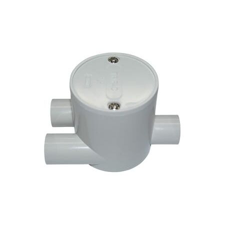 Deep Junction Box Tangential Y-Way Entry 20mm Grey