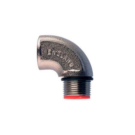 SOLID NIC PLT BRASS 90 DEGREE ELBOW M25