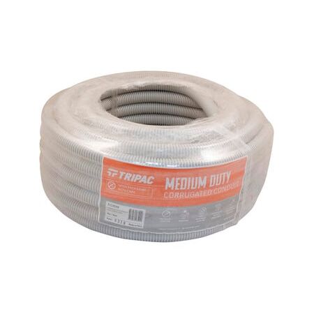 Tripac Medium Duty PVC Corrugated Conduit Grey 20mm X 20m