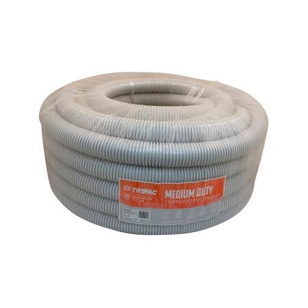 Tripac Medium Duty PVC Corrugated Conduit Grey 40mm X 25m
