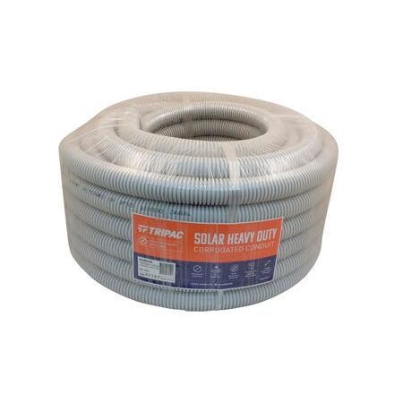 Tripac Heavy Duty PVC Solar Corrugated Conduit Grey 32mm X 25m