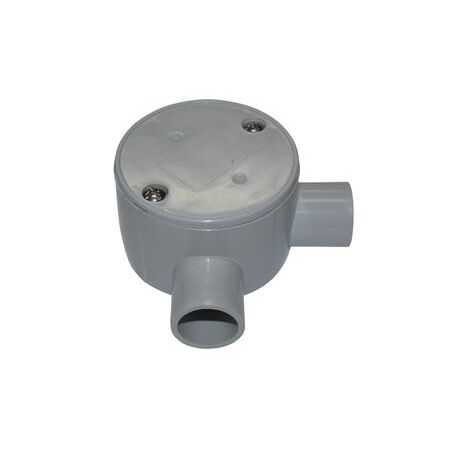 Shallow Junction Box Right Angle Entry 25mm Grey