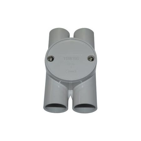 Shallow Junction Box Tangential H-Way Entry 20mm Grey