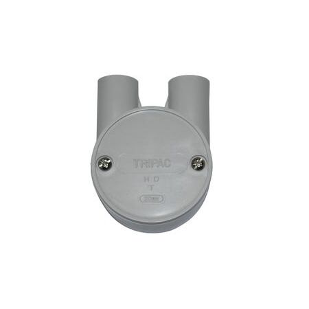 Shallow Junction Box Tangential U-Way Entry 20mm Grey