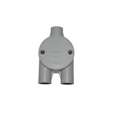 Shallow Junction Box Tangential Y-Way Entry 25mm Grey