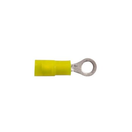 PRE-INSULATED RING TERMINAL (0.2-0.5MM CABLE) YELLOW 3MM STUD DOUBLE GRIP
