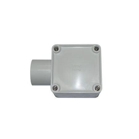 Square Junction Box 1-Way Entry 40mm Grey
