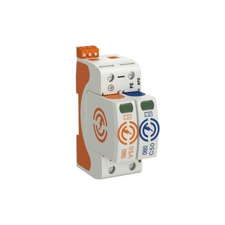 SURGE DEV V50 TYPE 1+2 1P+N 50kA +SENSOR