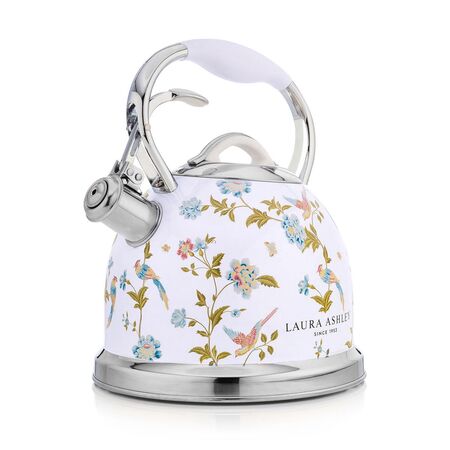 Stove Top Kettle 2.5L | Food Grade Stainless Steel | Fast Cooling Handle & Whistling Sound | Elveden White by GAF