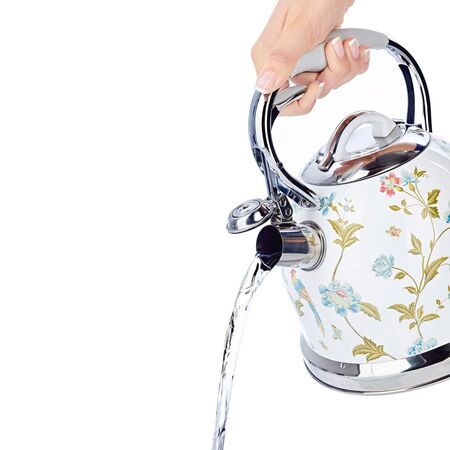 Stove Top Kettle 2.5L | Food Grade Stainless Steel | Fast Cooling Handle & Whistling Sound | Elveden White by GAF