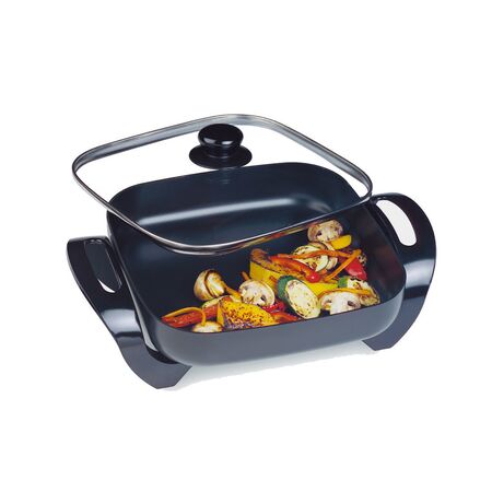 Electric Fry Pan 1500 Watts | Non-Stick Coating & Tempered Glass Lid | Multi-Setting Temperature Control by GAF