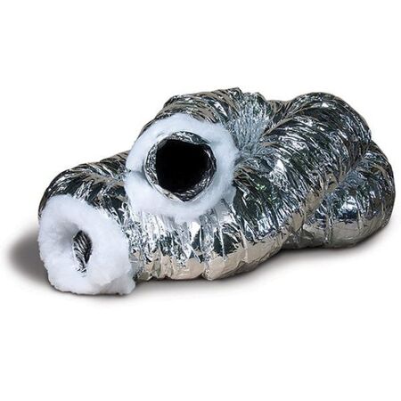 Insulated Ducting 200mm Diameter | Fire Rated Core | Silver or Black Finish by Allvent