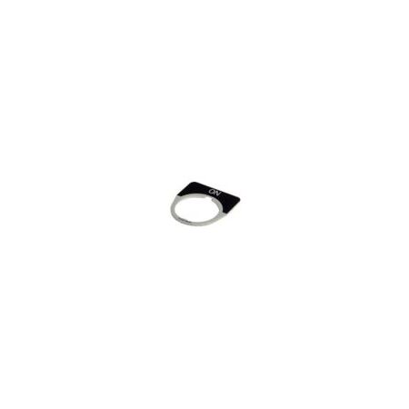 Pushbutton Legend Plate 1/2 Round | Black Field with White Lettering | CSA Certified by Eaton