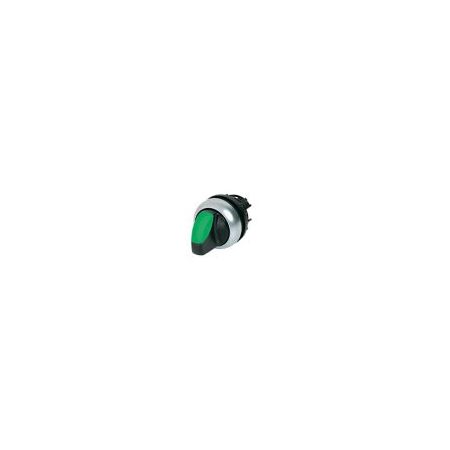 Illuminated Selector Switch | 3-Position Momentary | Green Thumb-Grip Actuator | Titanium Bezel by Eaton